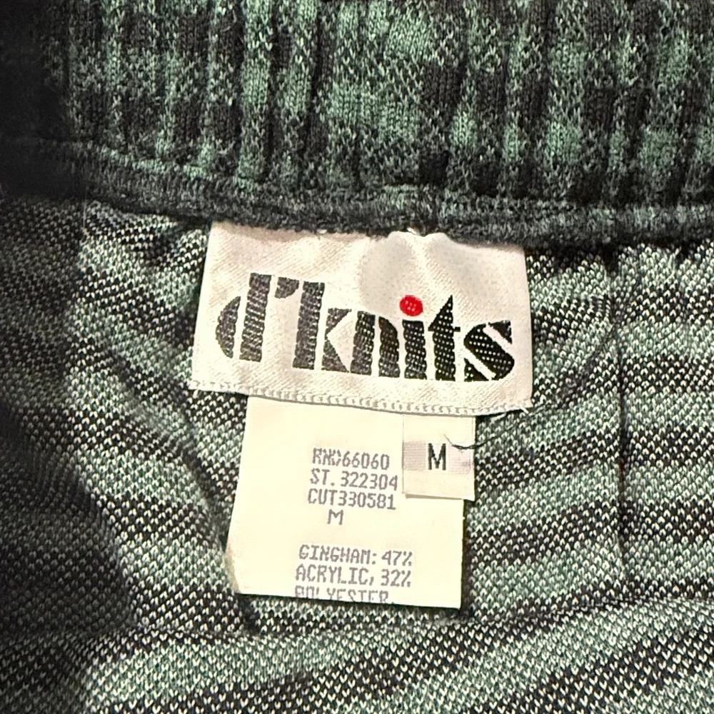 d’knits Vintage Gingham Check Flannel Stretch Pencil Skirt Sz: M